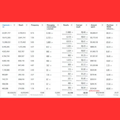Meta Ads result screenshot