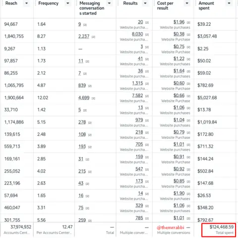 Meta Ads result screenshot
